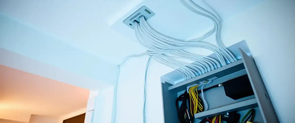 Instalação elétrica concluída num apartamento moderno